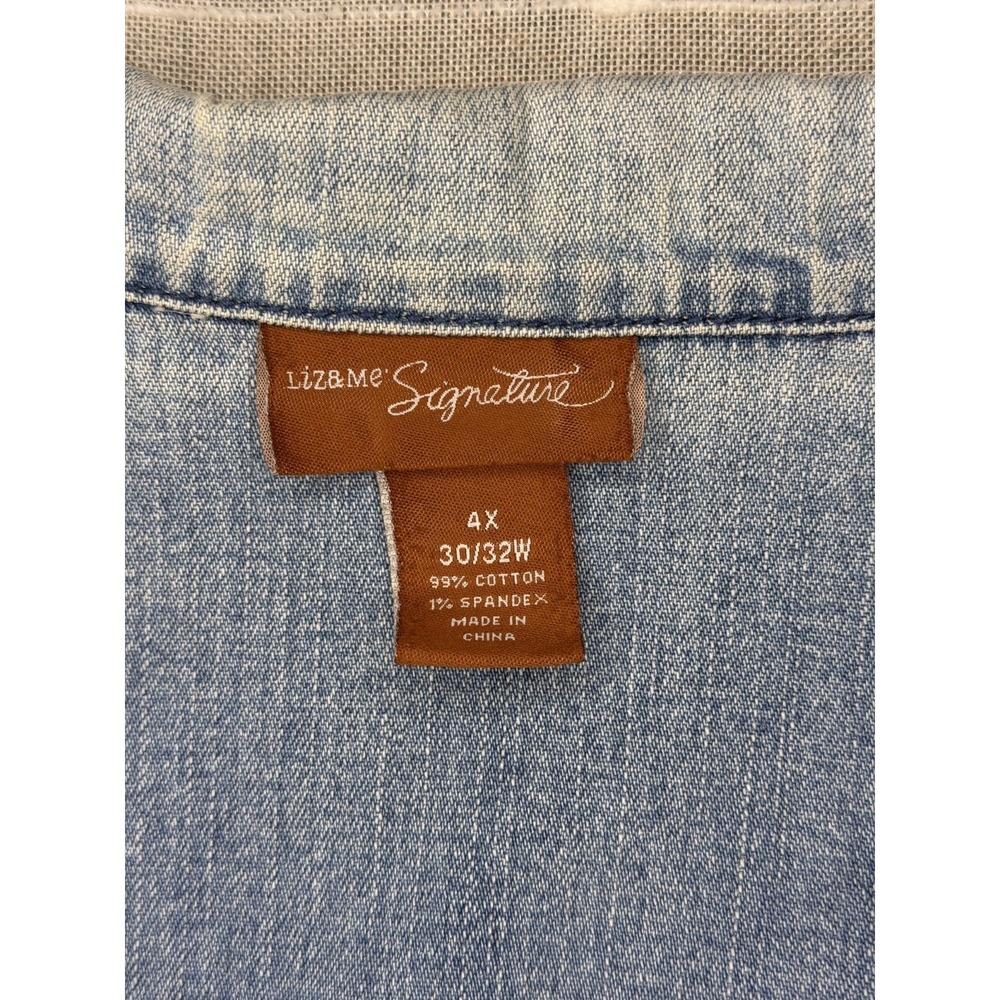 Catherines Liz & Me Denim Casual Jacket Plus Size 4X (30/ 32W) - Picture 3 of 6